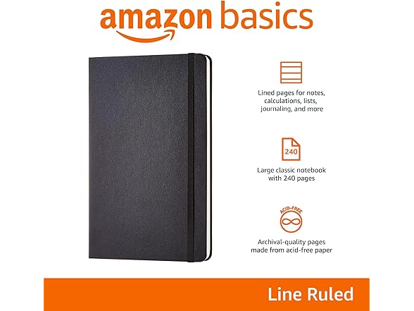 Amazon Basics Classic Notebook, 240 Page