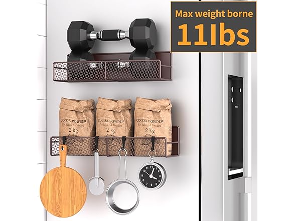 DTUQYX Magnetic Spice Rack for Refrigerator, 2 Pack