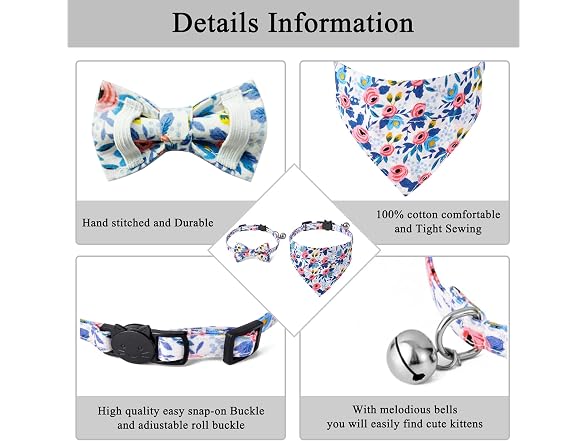 Cat Collars and Cat Bandana Triangle Scarfs