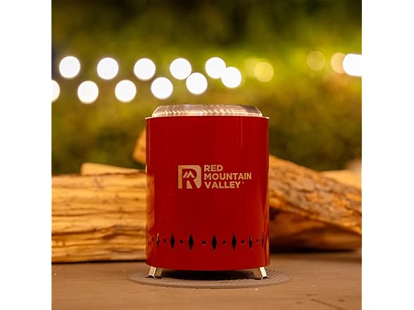 Red Mountain Valley Smokeless Tabletop Fire Pit, Red