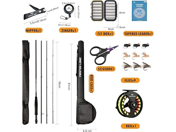 MASTER LOGIC Stealth Fly Fishing Rod Combo