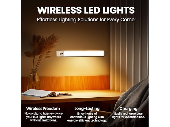 2 Pack Motion Sensor LED Cabinet Lights