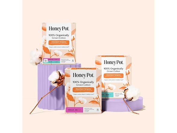 Honey Pot Organic Cotton Tampons 18 Count