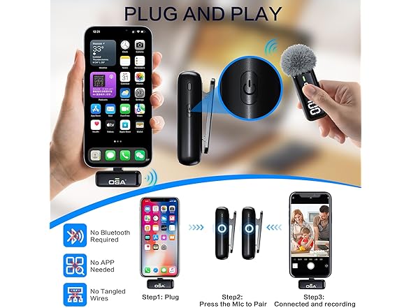 OSA Wireless Lavalier Mic for iPhone