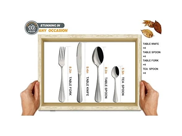 HOMECHAN 16 Piece Stainless Steel