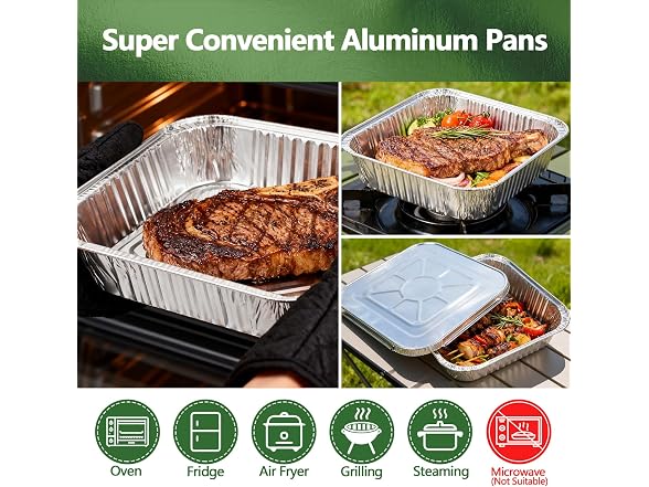 Demiwise Thickened 35 Pack Heavy Duty Aluminum Pans with Lids