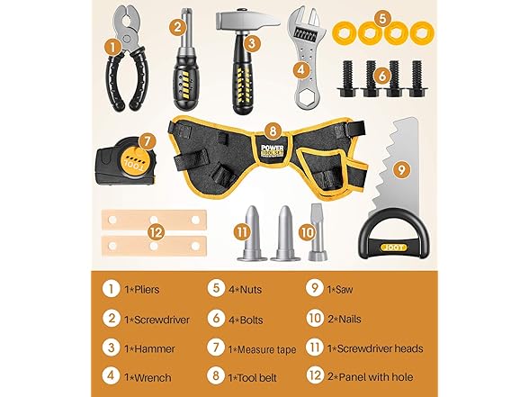 Geyiie Pretend Play Tool Kit