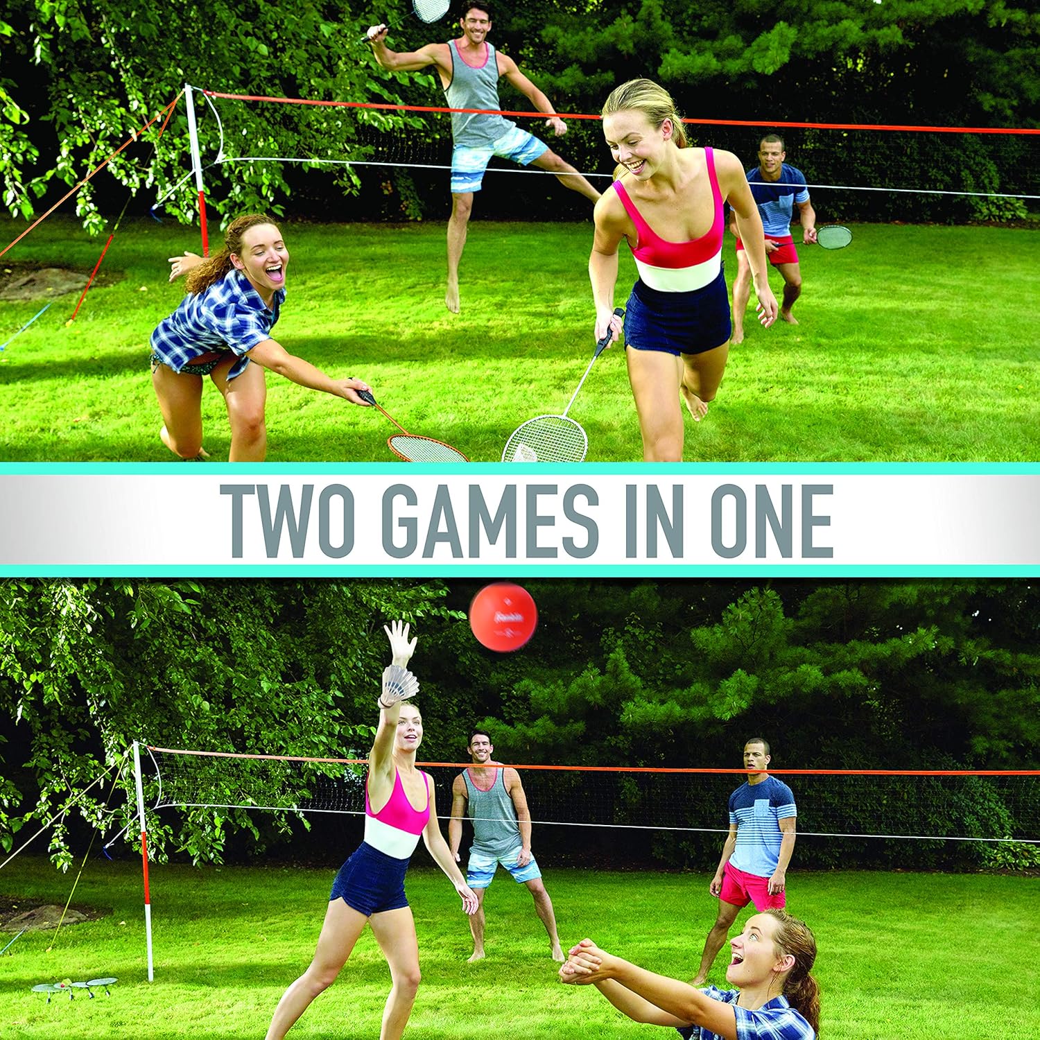 Franklin Sports Starter Volleyball Badminton Combo Set - Gallery 10