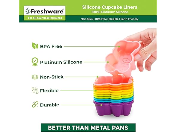 Freshware Cupcake Liners, Bear 12-Pack