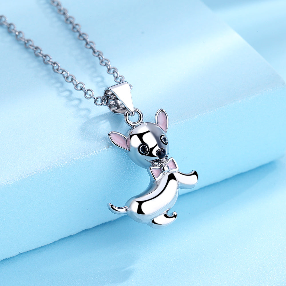 Chihuahua With Pink Bowtie Dog Necklace - Gallery 6