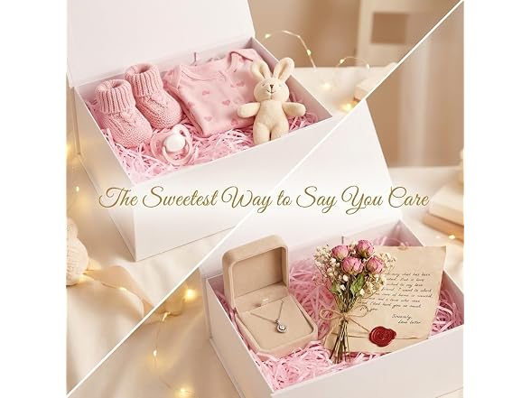 Rsgift White Gift Boxes Magnetic Closure