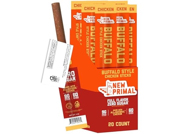 20CT New Primal Buffalo Chicken Sticks, Keto