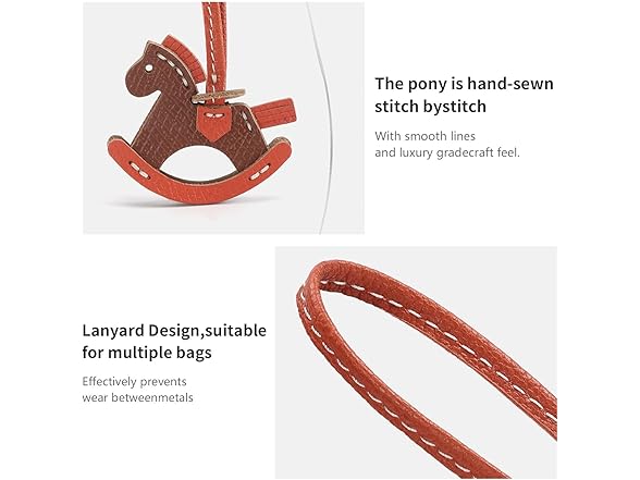 Genuine Leather Horse Bag Charms