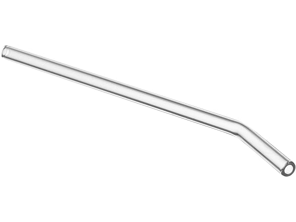 Restaurantware Clear Bent Glass Straw, 0.3 In, 10 Pack