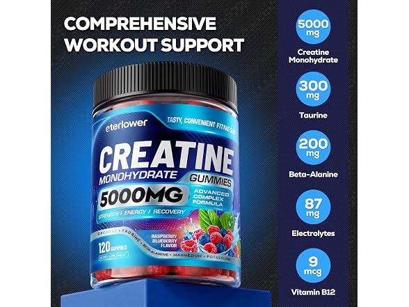 eterlower 5g Creatine Gummies, 120ct
