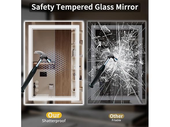 WISSMIELS Anti-Fog LED Bathroom Mirror