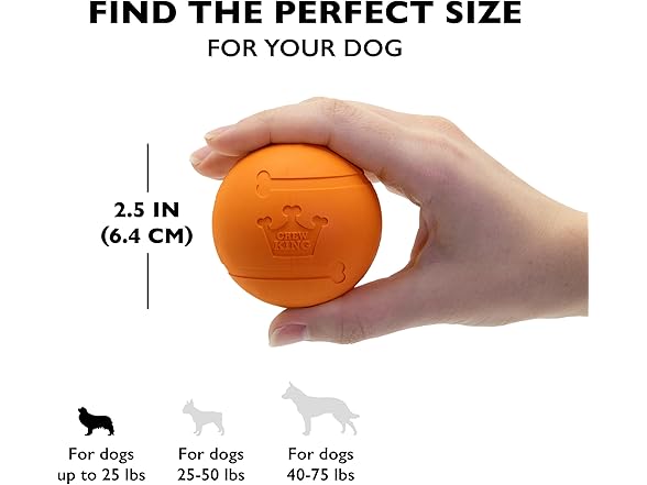 Chew King Dog 2.5" Bacon Flavor Rubber Balls 3 Pk