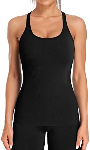 Ribbed Workout Racerback Crop Top- Black or White - Gallery 12
