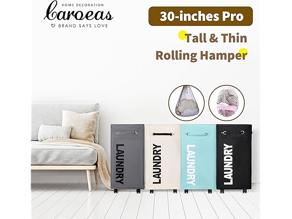 Caroeas 30-inches Rolling Laundry