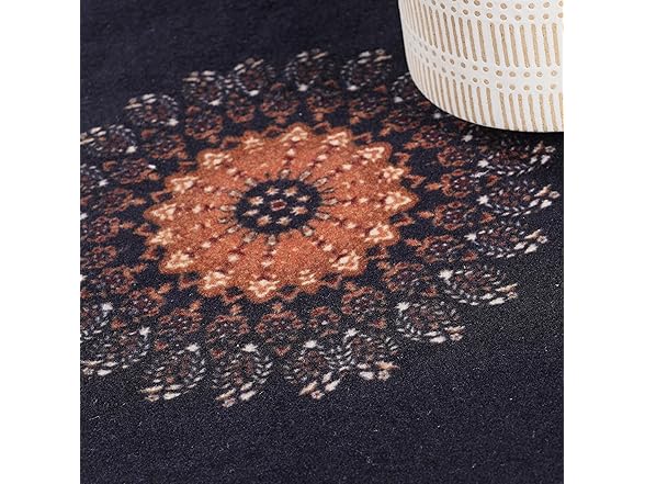 Superior Elegant Floral Medallion Border Washable Indoor Area Rug