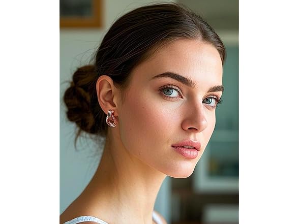 K&Y Rose Gold Knot Ring Earrings