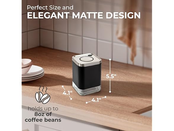 Kaffe Glass Coffee Canister (8oz) w/Airtight Lid