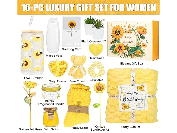 Sunflower Themed Relaxing Spa Gifts for Women