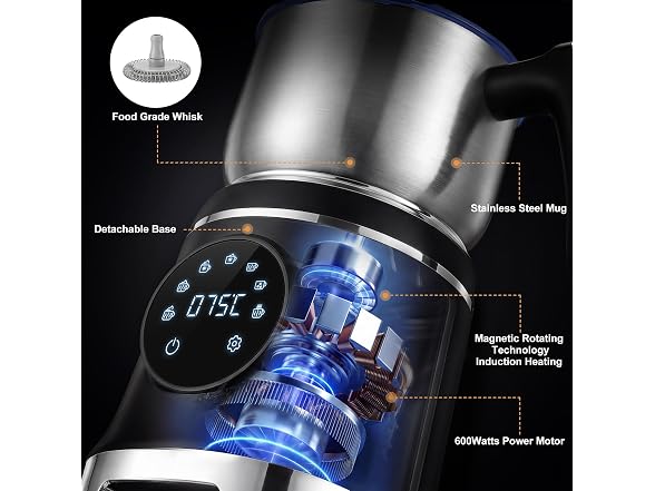 JLFJMGC 7-in-1 Milk Frother & Steamer