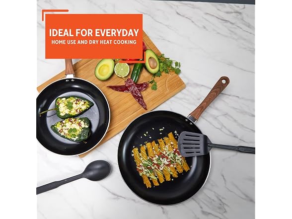 IMUSA 4 Piece 8 & 10 In Aluminum Black Ceramic Fry Pan Set