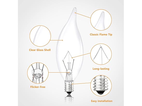 Brightever 12-Pk Vintage Incandescent Light Bulbs 40W