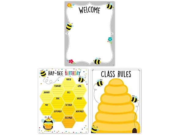 CTP Busy Bees Classroom Essentials 3-Chart Pack for Classroom