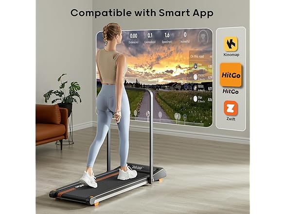 HitGo 2-in-1 Under Desk Treadmill with Foldable Handle