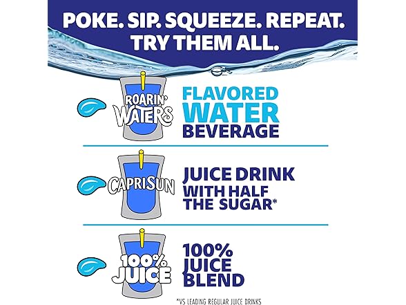 10CT Capri Sun Roarin' Waters Fruit Punch Flavored
