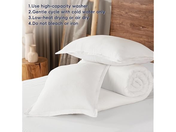 PHF White Cotton Muslin Comforter Set King