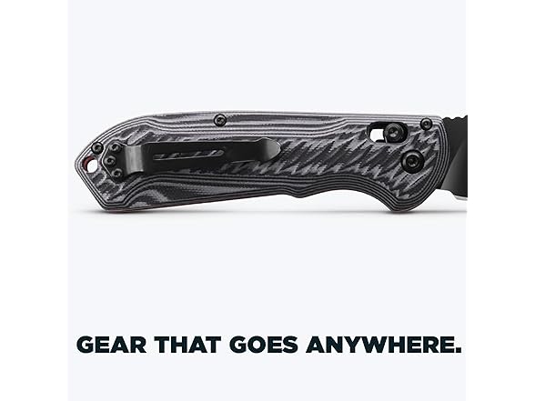 Benchmade - Freek Outdoor EDC Knife, Drop-Point Blade with Gray/Black G10 Handle (560BK-1) (Open Box)