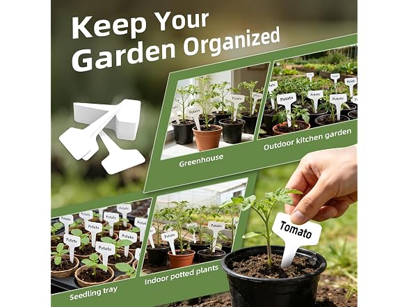 KMOSENIA GAR-93 (2 Pack) Plant Labels, 100 Pack T-Type