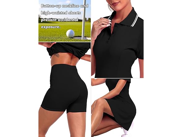 Fkeep Women Golf Dress Tennis Dresses (Black Dress