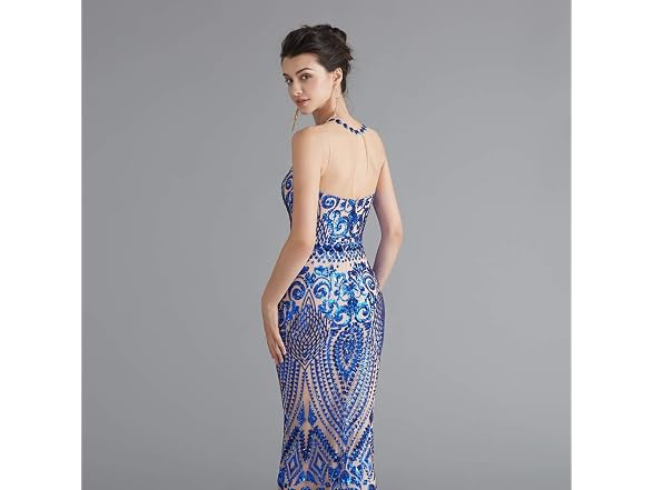 Leyidress Women (8) Sexy Sequins Trumpet Dress
