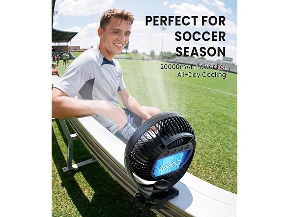 8" Clip on Fan, 20000mAh Rechargeable Fan