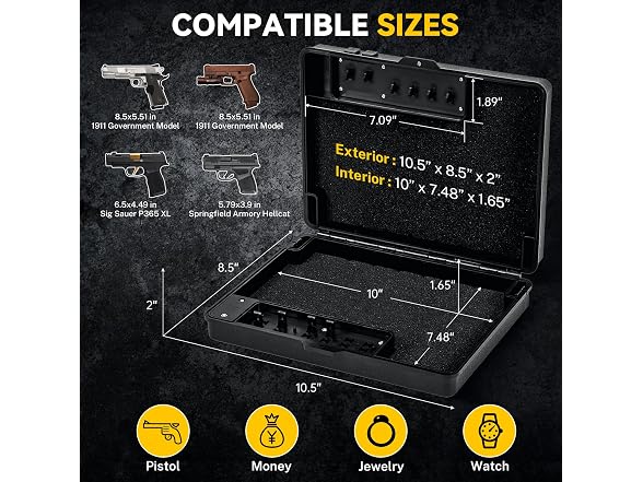 hyhjh Mechanical Lock Pistol Safe TSA