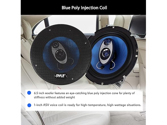 Pyle 6.5" 3-Way 360W Car Speaker (Blue)
