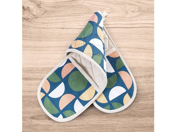 Retro Geometric Half Moon Print