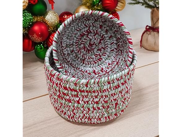 Colonial Mills Holiday Tweed Nesting Baskets SET-2