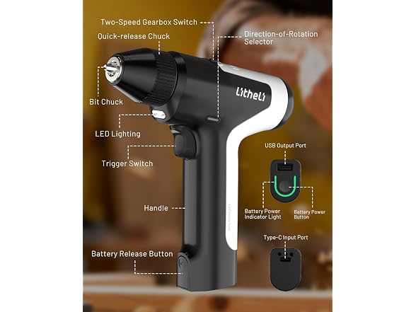 Litheli 4V Cordless Drill & Screwdriver