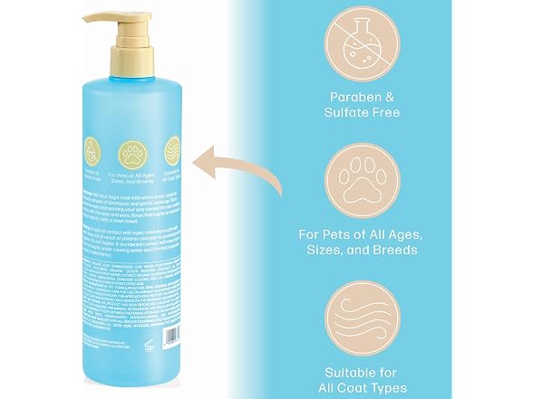 Bliss Pet Oatmeal Dog Shampoo Conditioner and Detangler