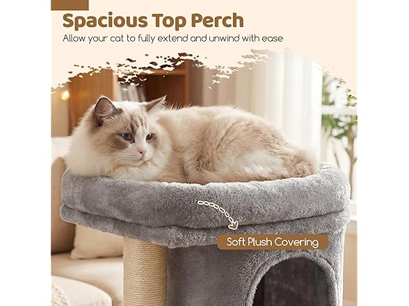 DORTALA Cat Tree for Indoor Cats, 26-Inch Grey