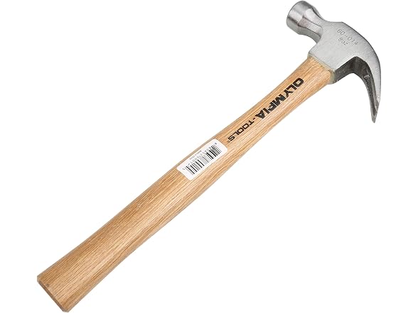 Olympia Tools Claw Hammer, 60-014, 8 Ounce,Silver