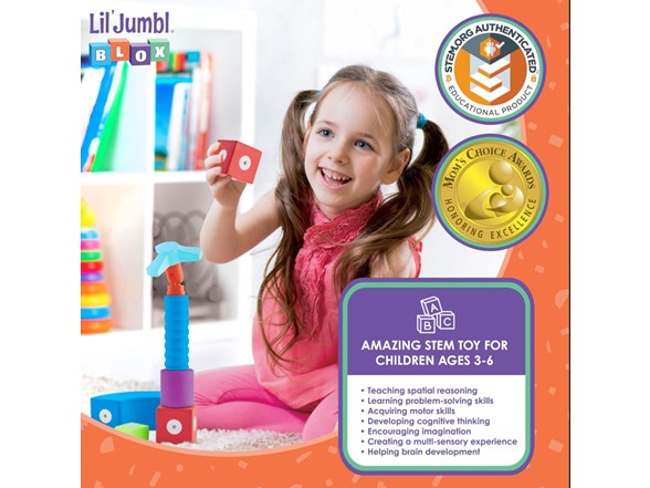 Lil' Jumbl Blox 100-Piece Magnetic Building Blocks Play Set
