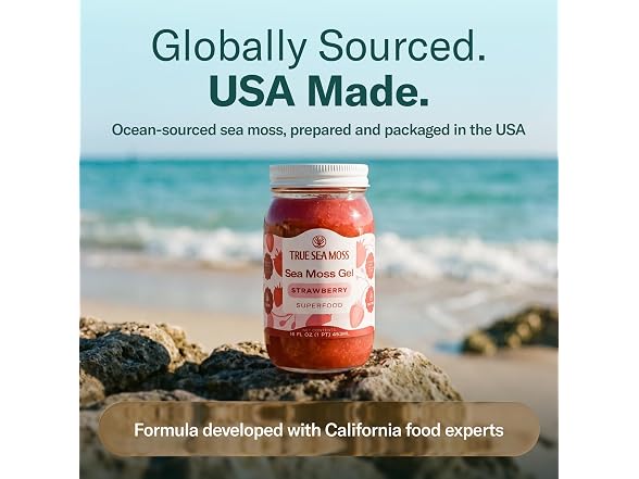 TrueSeaMoss Strawberry Sea Moss Gel 16oz