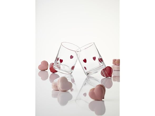 Oneida 24 Seven Heart Glass Tumblers, 12oz, Set of 2